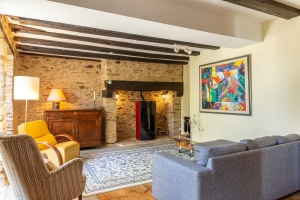 Stone Houses, Outbuildings, Pond in the Countryside