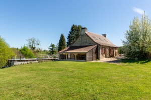 Stone Houses, Outbuildings, Pond in the Countryside