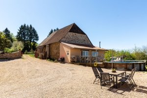 Stone Houses, Outbuildings, Pond in the Countryside