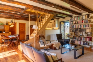 Stone Houses, Outbuildings, Pond in the Countryside