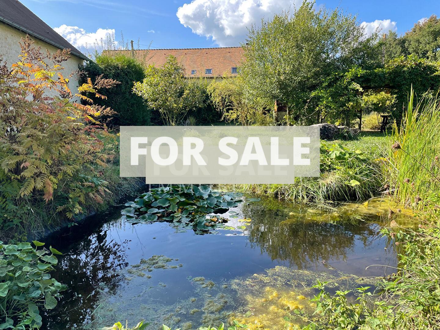 Detached Country Longere Style House with Pond