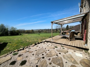 Stone Houses, Outbuildings, Pond in the Countryside