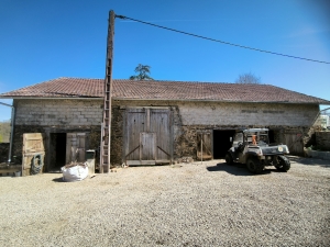 Stone Houses, Outbuildings, Pond in the Countryside