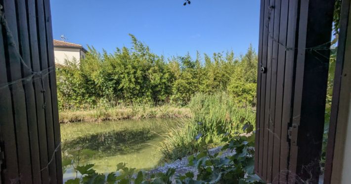 Charming and Cosy House with Bridge over Pond in Garden